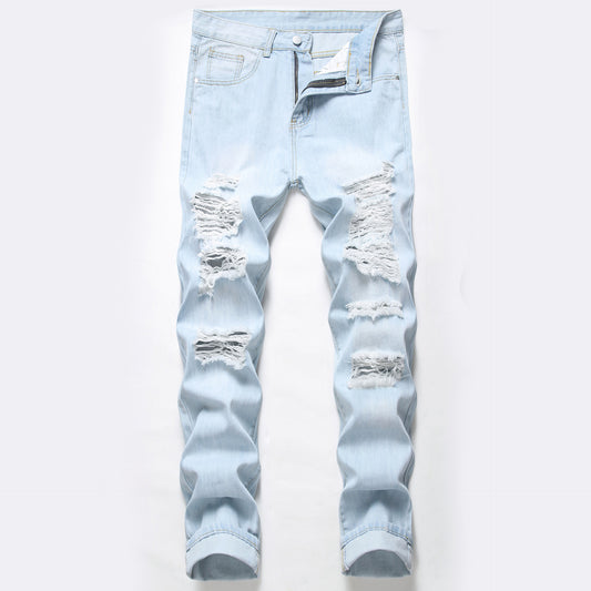 DISTRESSED DENIM JEANS