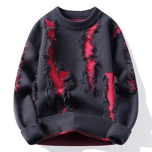 Distressed Pullover Sweater